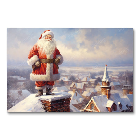 Rooftop Santa People Paint by Numbers kit