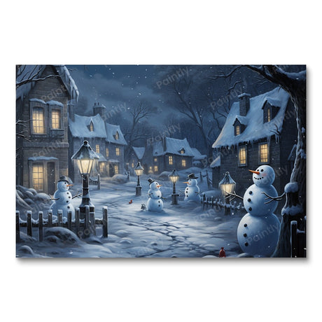 Snowy Nightfall People Paint by Numbers kit
