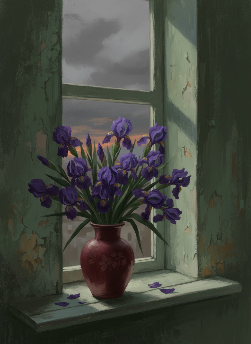 Twilight Irises (Board Canvas)