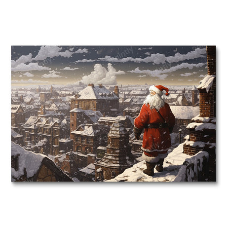 Rooftop Santa II People Paint by Numbers kit