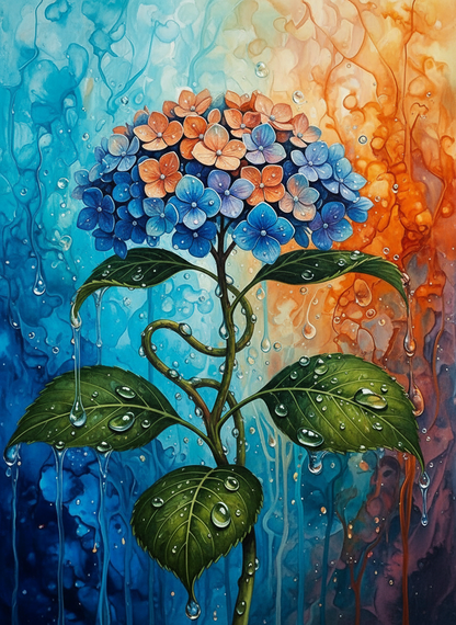 Fire and Ice Bloom (100 Color Diamond Painting) Diamond Painting kit
