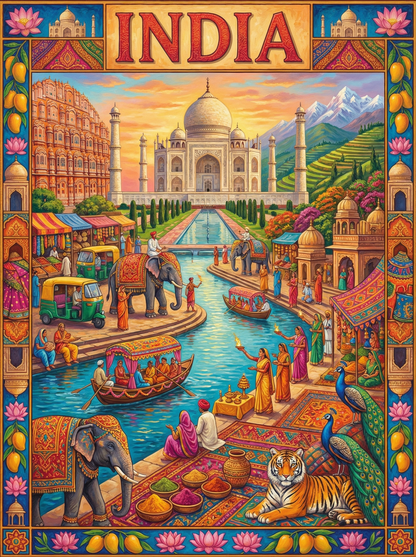 India Eternal Splendor (100 Color Diamond Painting) Diamond Painting kit
