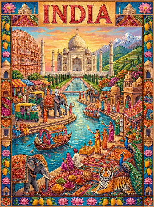 India Eternal Splendor (100 Color Diamond Painting) Diamond Painting kit