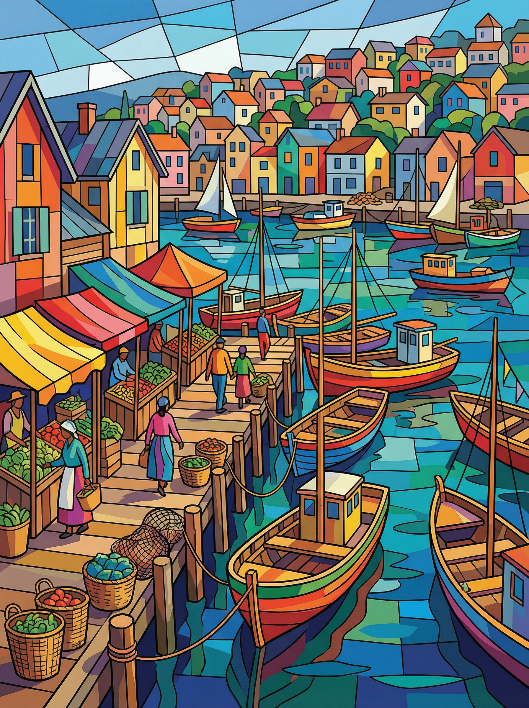 Harbor Market Mosaic (Diamond Painting) Diamond Painting kit