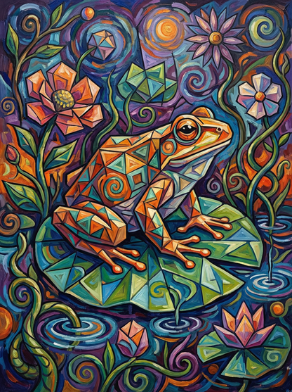 Enchanted Lotus Frog (Diamond Painting) Diamond Painting kit