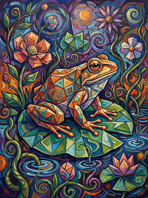Sacred Lily Frog (100 Color Diamond Painting) Diamond Painting kit