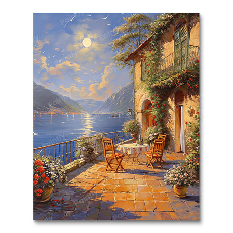 Sunset Patio by the Seaside (Diamond Painting) Diamond Painting kit