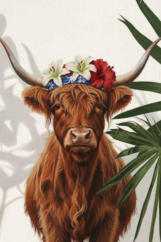 Saint of Still Horizons Highland Cow (Board Canvas)