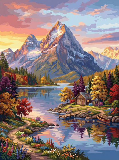 Alpine Reflections Retreat (100 Color Diamond Painting) Diamond Painting kit