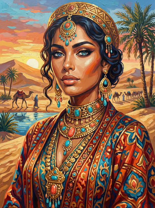 Desert Jewel at Dusk (100 Color Diamond Painting)