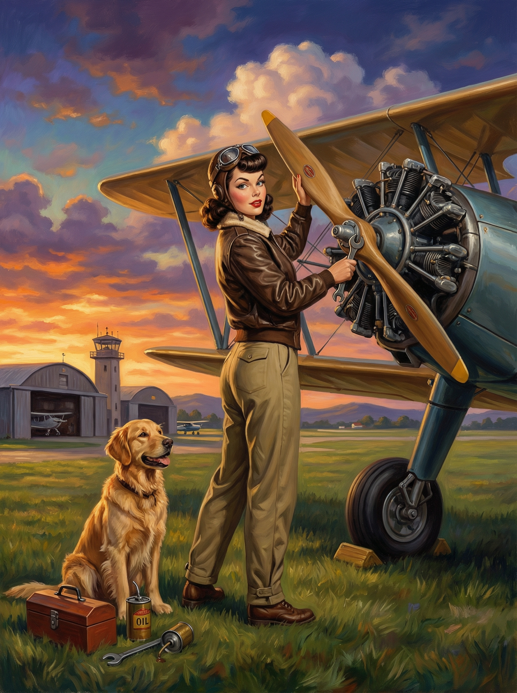 Vintage Aviator Spirit (Diamond Painting) Diamond Painting kit
