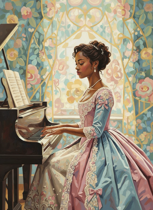 Pastel Piano Sonata (100 Color Diamond Painting)