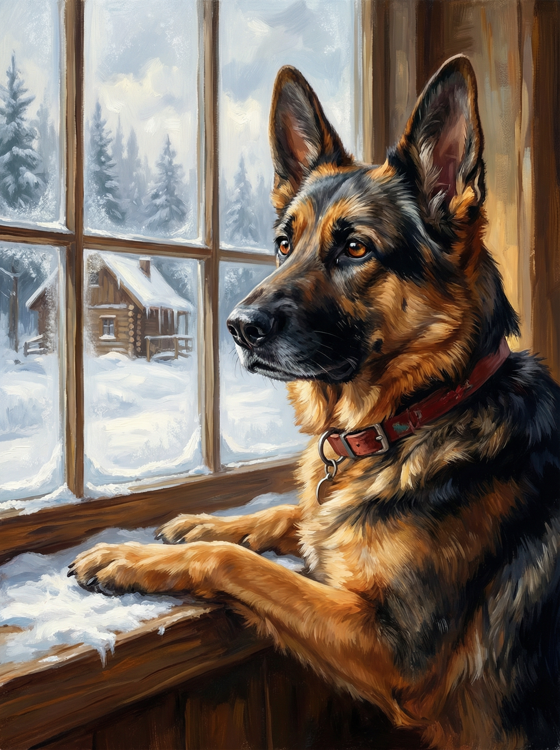 Winter Cabin Watch (Diamond Painting) Diamond Painting kit