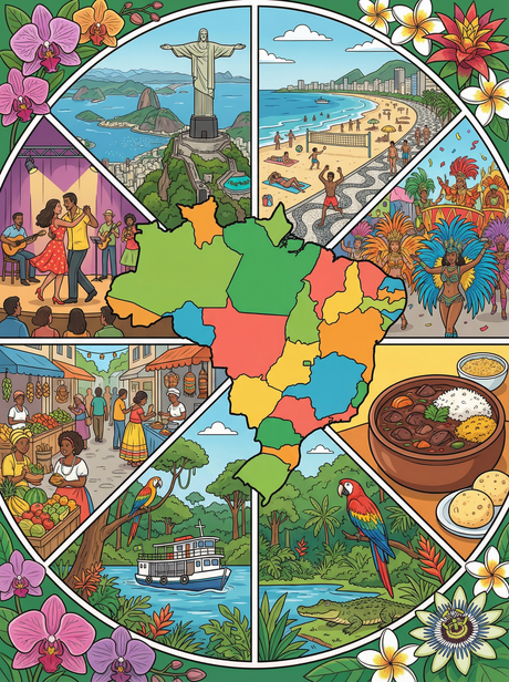 Brazilian Spirit Collage (100 Color Diamond Painting) Diamond Painting kit