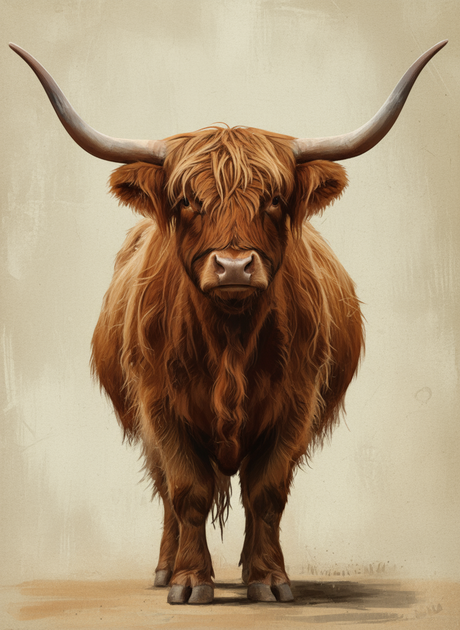 Highland Cow Untouched (Diamond Painting) Diamond Painting kit