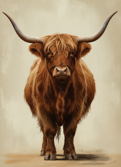 Highland Cow Untouched (Board Canvas)