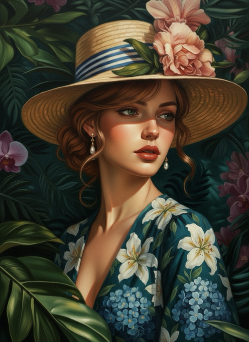 Tropical Hat Whisper (100 Color Diamond Painting) Diamond Painting kit