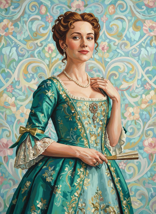 Floral Fan Lady (100 Color Diamond Painting) Diamond Painting kit