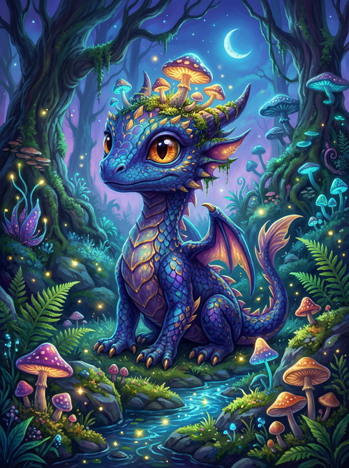 Moonlit Mushroom Dragon (80 Colors)