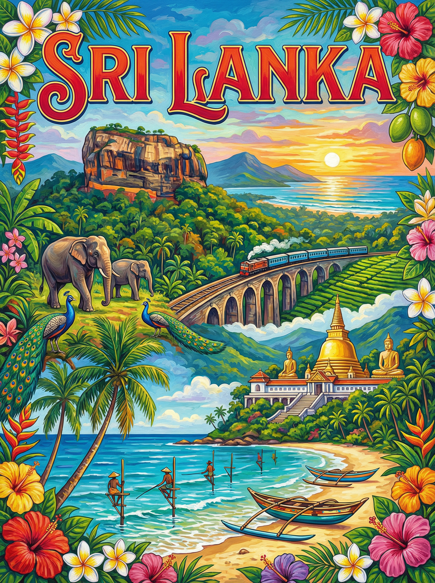 Sri Lanka Golden Trails (100 Color Diamond Painting) Diamond Painting kit