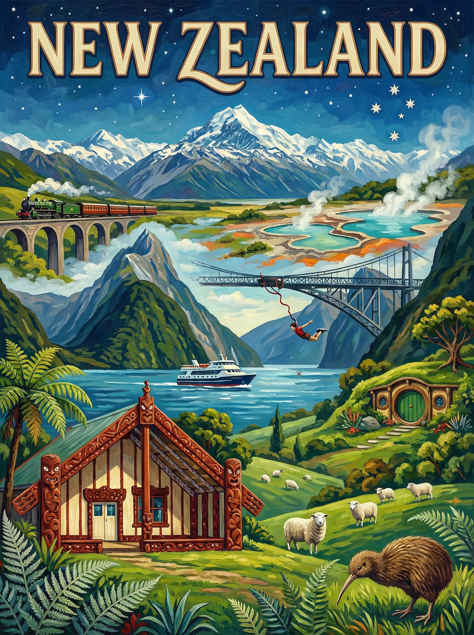 New Zealand Scenic Escape (Diamond Painting) Diamond Painting kit