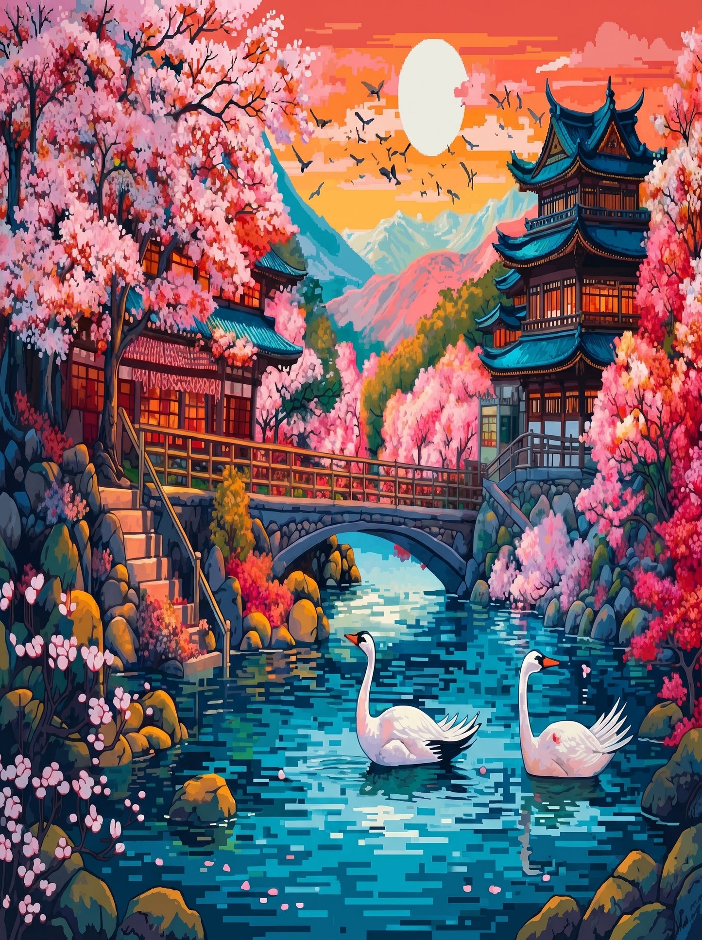 A Japanese Ode to Nature and Spirituality (Paint by Numbers)