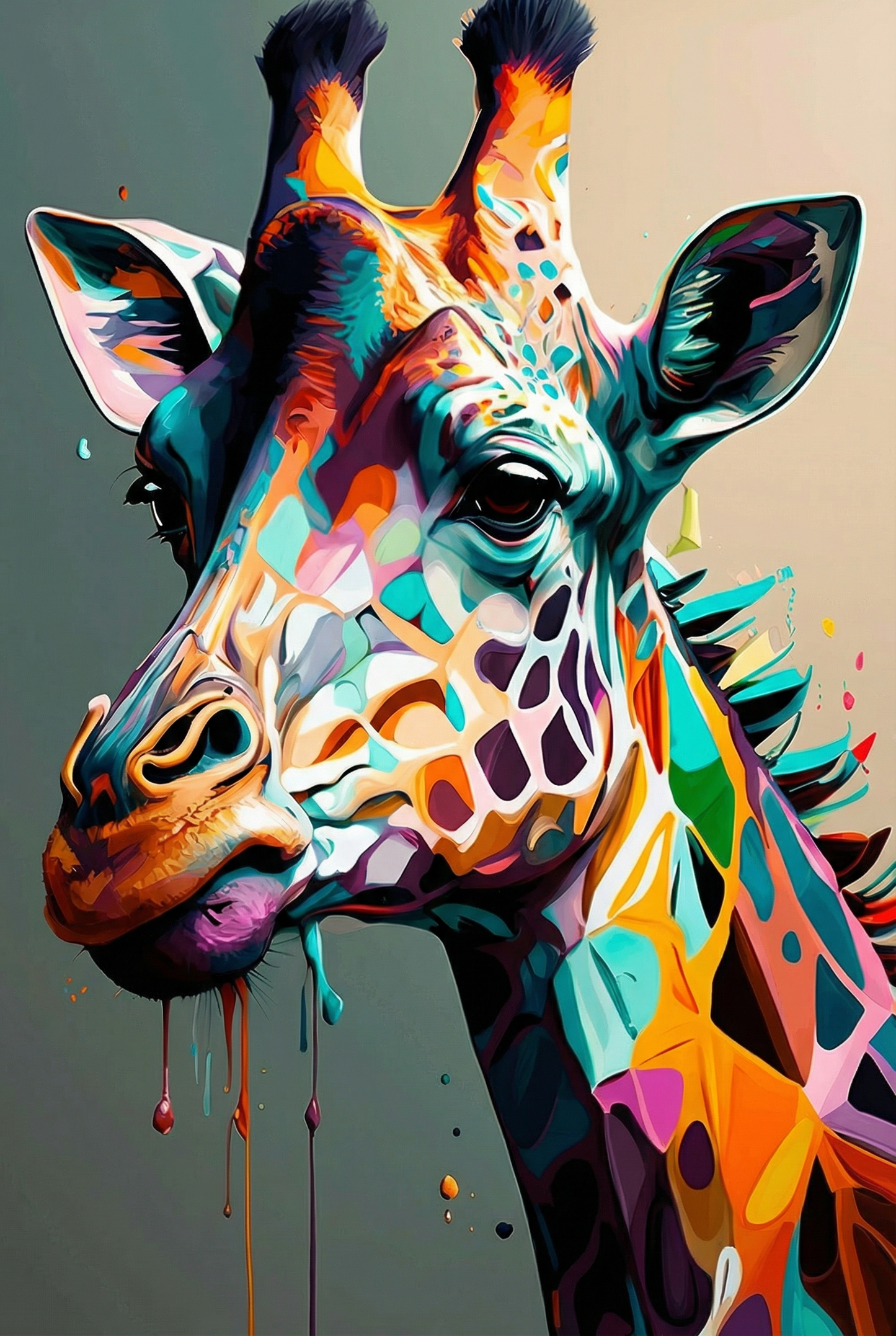 Abstract Giraffe II (Paint by Numbers)