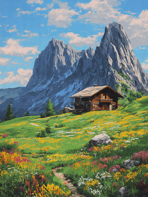 Alpine Flower Path (Diamond Painting) Diamond Painting kit