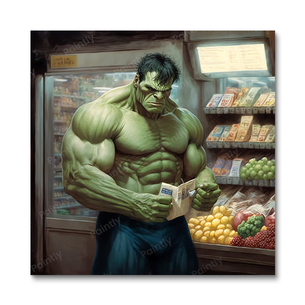 The Hulk Grocery Shopping Paint by Numbers Kit