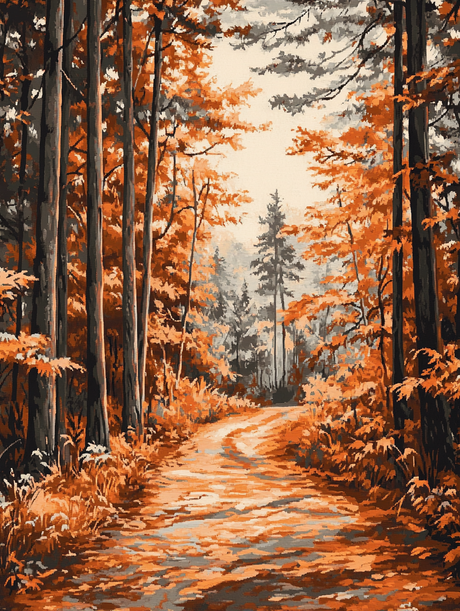 Autumn Forest Winding Path (Diamond Painting) Diamond Painting kit