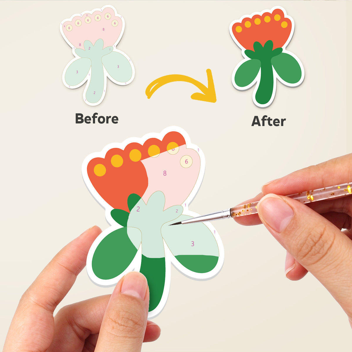 Red Tulip and Cornflower Patch fridge magnets – image 2
