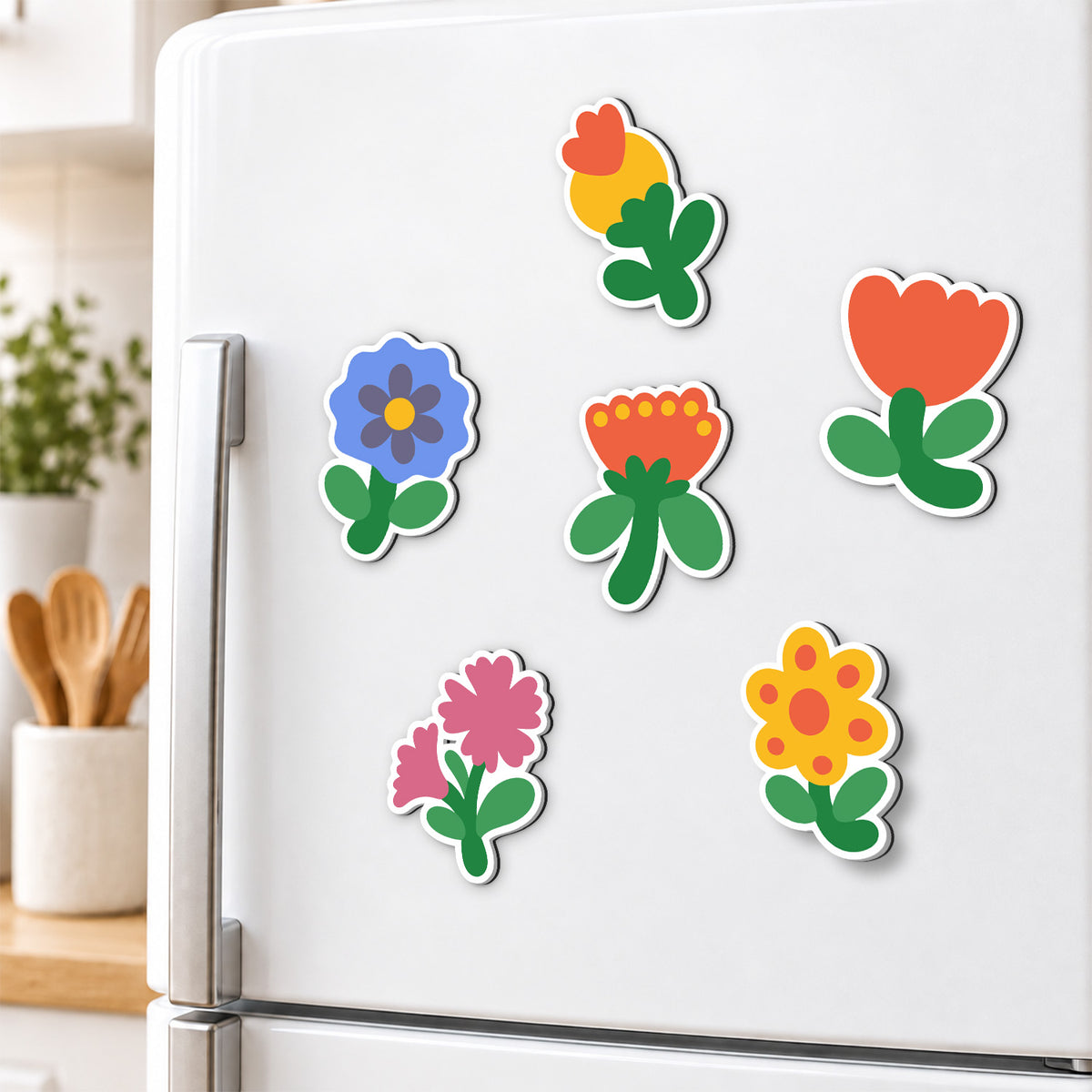 Red Tulip and Cornflower Patch fridge magnets – image 3