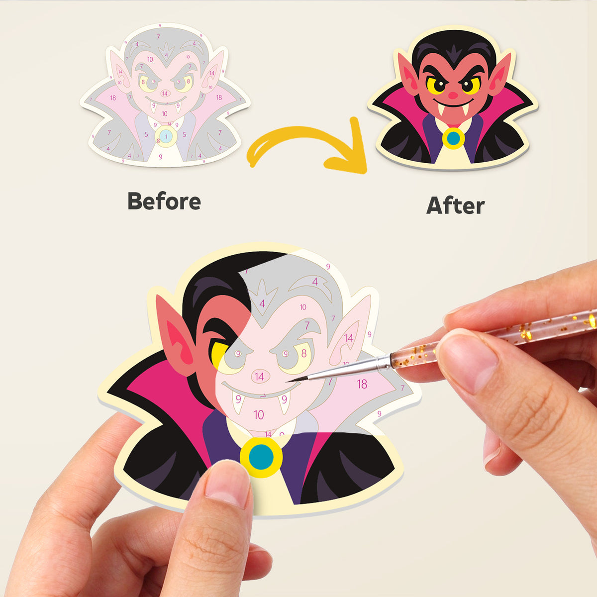 Vampire and Werewolf Night Crew fridge magnets – image 2