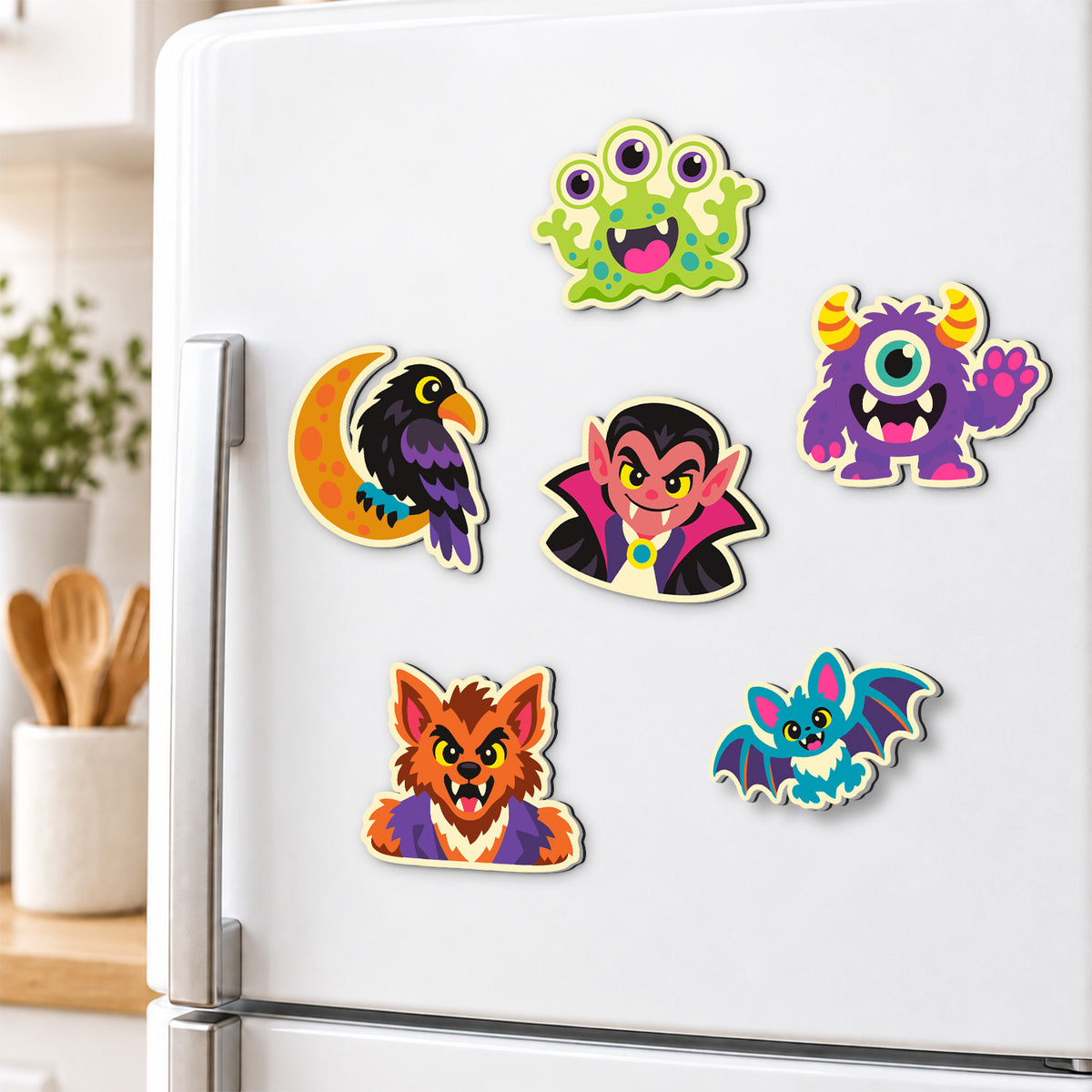 Vampire and Werewolf Night Crew fridge magnets – image 3