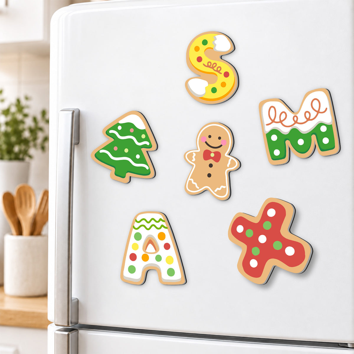Xmas Letter Sugar Cookies fridge magnets – image 3