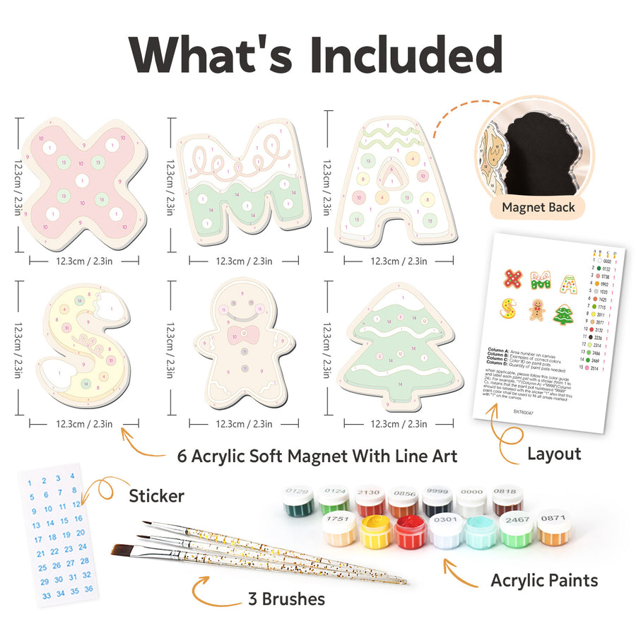 Fridge magnet kit contents