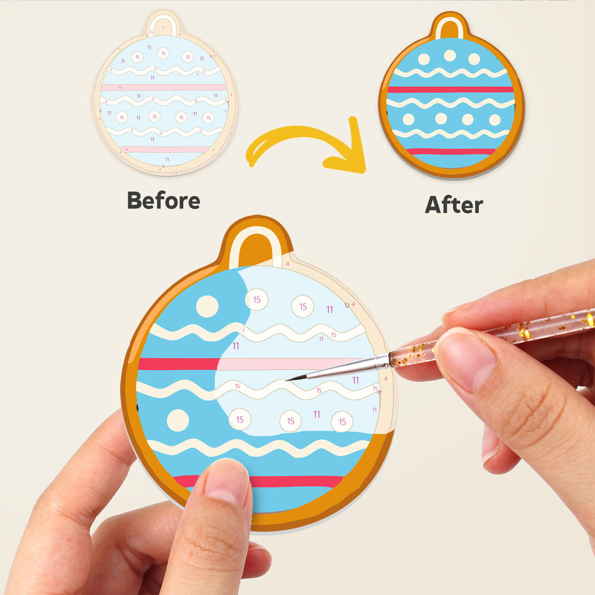 Angel and Snowman Sugar Cookies fridge magnets – image 2