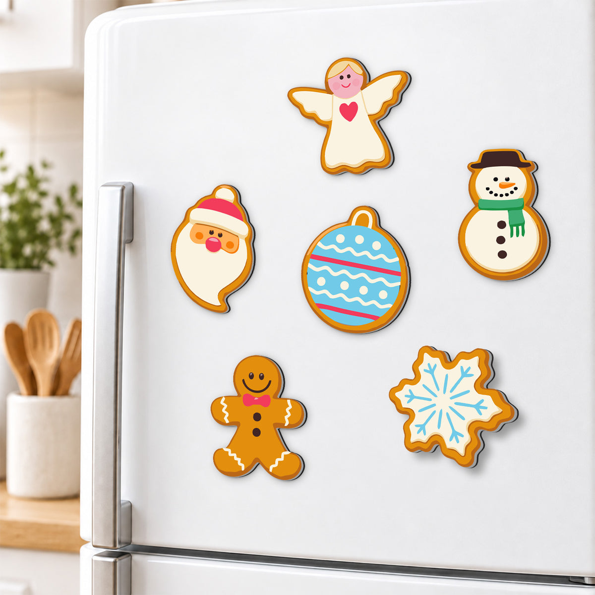 Angel and Snowman Sugar Cookies fridge magnets – image 3