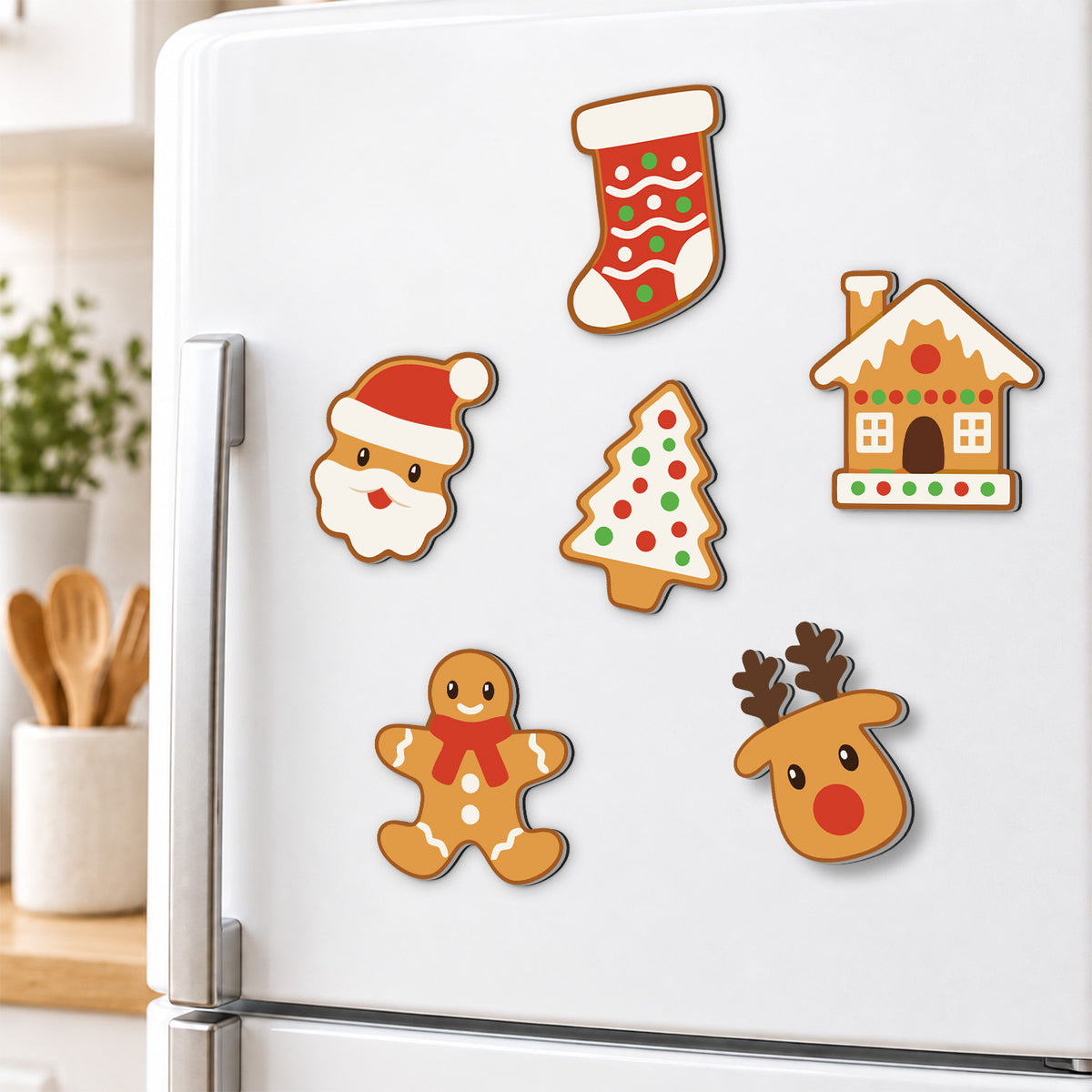 Reindeer and Gingerbread House fridge magnets – image 3