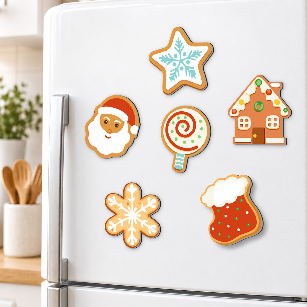 Lollipop and Snowflake Cookies fridge magnets – image 3