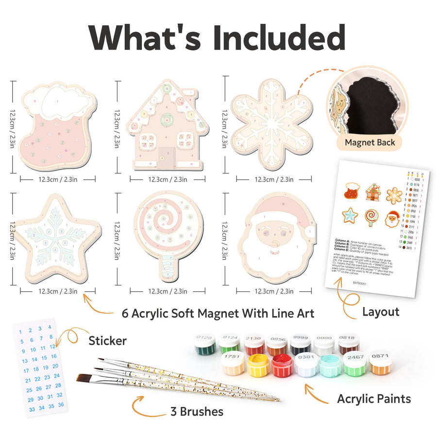 Fridge magnet kit contents