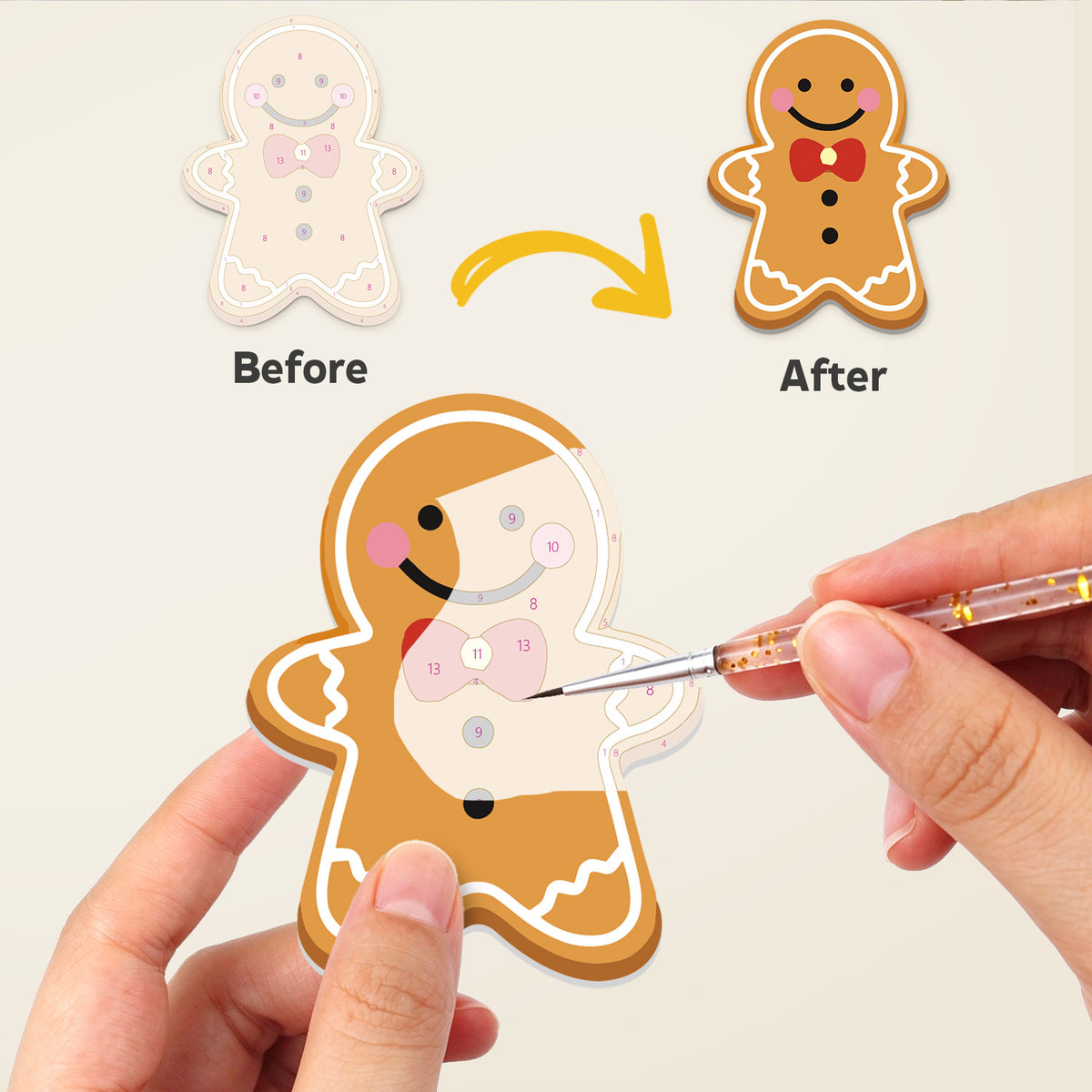 Gingerbread Man and Star Cookies fridge magnets – image 2