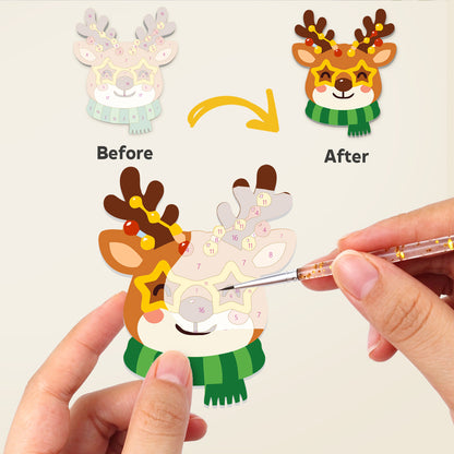 Star-Glasses Reindeer and Santa fridge magnets – image 2
