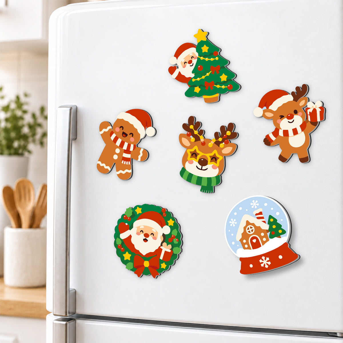 Star-Glasses Reindeer and Santa fridge magnets – image 3