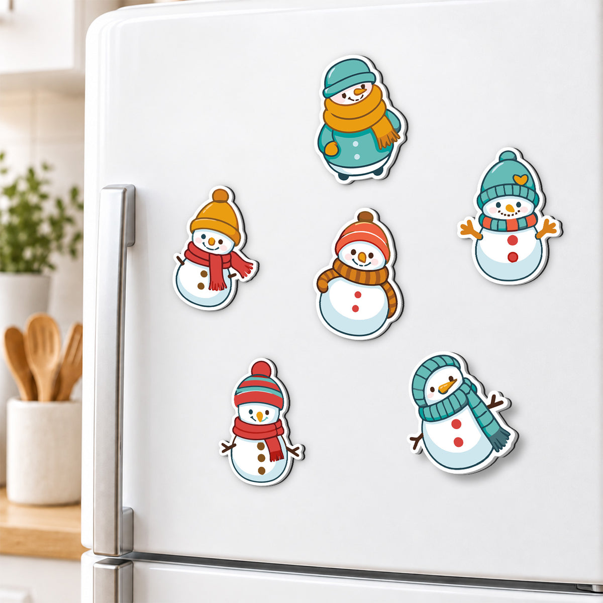Bobble-Hat Snowman Squad fridge magnets – image 3