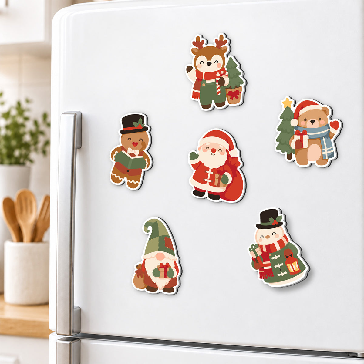 Caroling Gingerbread and Gnome fridge magnets – image 3