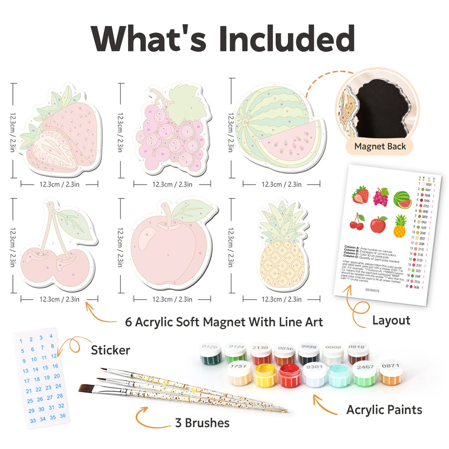 Fridge magnet kit contents