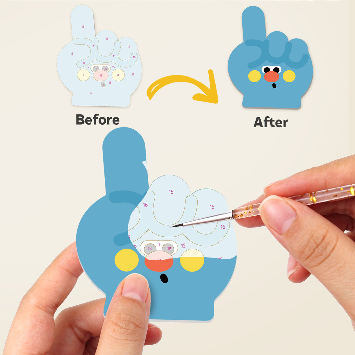 Funny-Face Hand Gestures fridge magnets – image 2