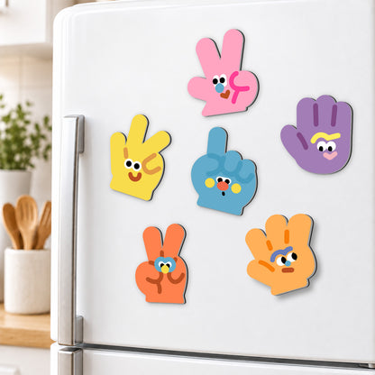 Funny-Face Hand Gestures fridge magnets – image 3