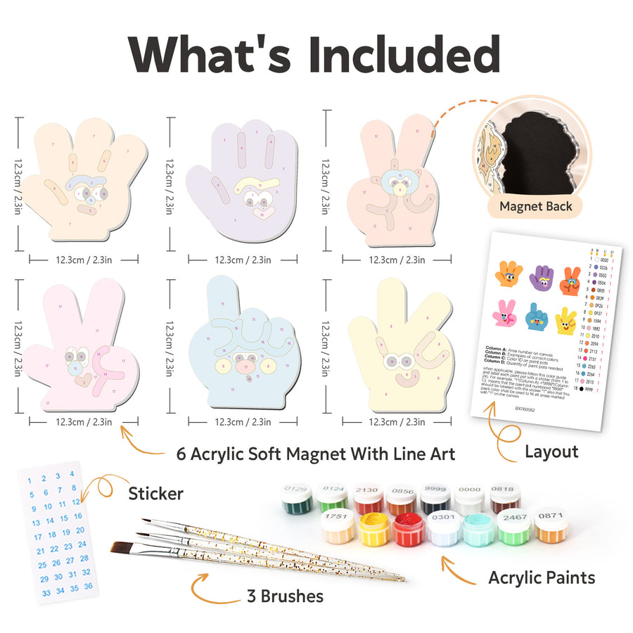 Fridge magnet kit contents